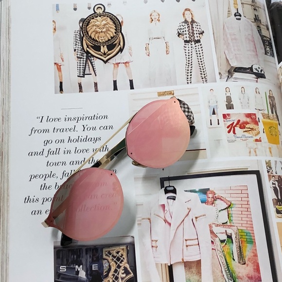 BRICKELL - Pink RIMLESS ROUND MIRRORED SUNGLASSES - Picture 5 of 8